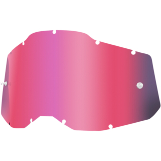 a Náhradní plexi pro motokrosové brýle 100% STRATA 2 , ACCURI 2 , RACECRAFT 2 51008-229-01 - zrcadlové kouřové růžové
