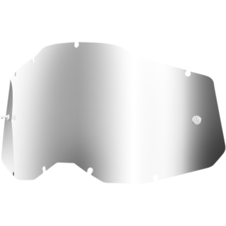 A Náhradní plexi pro motokrosové brýle 100% STRATA 2 , ACCURI 2 , RACECRAFT 2 / 51008-252-01 / zrcadlové kouřové stříbrné