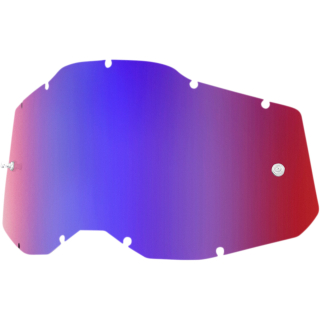 Náhradní plexi pro motokrosové brýle 100% STRATA 2 , ACCURI 2 , RACECRAFT 2 -51008-254-01 - zrcadlové kouřové červené/modré