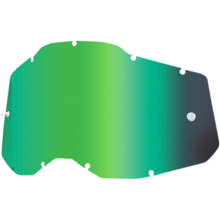 a Náhradní plexi pro motokrosové brýle 100% STRATA 2 , ACCURI 2 , RACECRAFT 2 - zrcadlové kouřové zelené