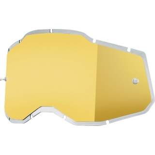 Zesílené náhradní plexi pro motokrosové brýle 100% STRATA 2 , ACCURI 2 , RACECRAFT 2 - zrcadlové kouřové zlaté
