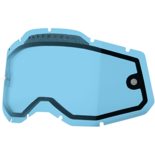 Dvojité náhradní plexi pro motokrosové brýle 100% STRATA 2 , ACCURI 2 , RACECRAFT 2 - rozjasňující modré, s ventilací
