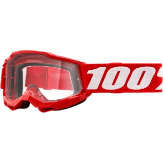 Dětské motokrosové brýle 100% ACCURI 2 JUNIOR NEON RED čiré plexi 