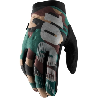 Motokrosové rukavice do chladného počasí  100% BRISKER CAMO/BLACK