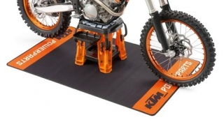 Koberec - rohožka pod motocykl KTM PIT MAT rozměr 160 cm x 100 černá/oranžová