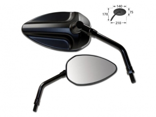 Univerzální motocyklové zrcátka  HS PADUA závit M10, pravé+levé / pár