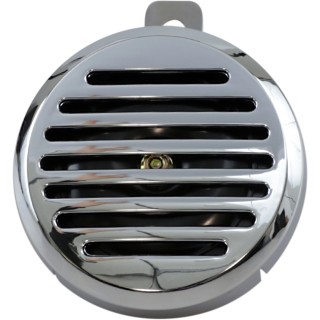 Klakson - zvonek na motocykl DRAG SPECIALTIES HONR W/ SLOTTET COVER CHROME 12V 113DB 3.375"