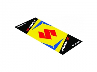 Koberec - rohožka pod motocykl FIM SUZUKI MX/EN černo/žluto/modrý, rozměry 80×200cm
