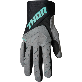 A Dětské motokrosové rukavice THOR SPECTRUM ŠEDÁ/ČERNÁ/MINT 