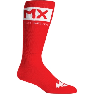 Motokrosové podkolenky THOR MX SOCK ČERVENÁ/BÍLÁ