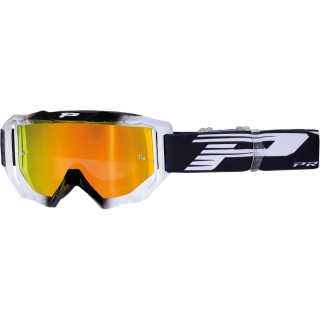 Motokrosové brýle Progrip PG 3200 VENOM ČERNÁ/BÍLÁ zrcadlový objektiv