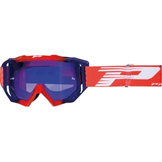 Motokrosové brýle Progrip PG 3200 VENOM ČERVENÁ/MODRÁ zrcadlový objektiv