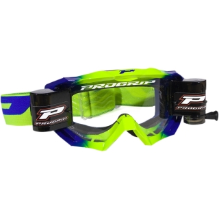 Motokrosové - enduro brýle s roll-off systémem PROGRIP 3200 VENOM fluo žlutá/navy modrá