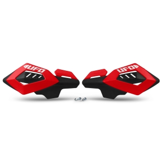 Kryty páček motocyklu UFO ARCHES HANDGUARDS barva červená - pár