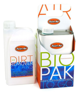 A Sada čističe + oleje na pěnové vzduchové filtry TWIN AIR BIO LIQUID POWER PAK 2 x 1 litr 