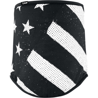 Nákrčník - obličejový šátek - polomaska ZANHEADGEAR SPORTFLEX NECK BLKWHT FLAG