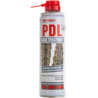 A Čistič a mazivo v jednom kroku pro motocyklové řetězy PROFI PRODUCTS PDL BASE TREATMENT 300 ML