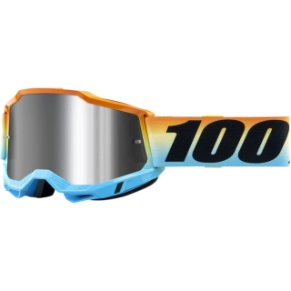 a Motokrosové brýle 100% ACCURI 2 SUNSET se stříbrným zrcadlovým objektivem + čirý 