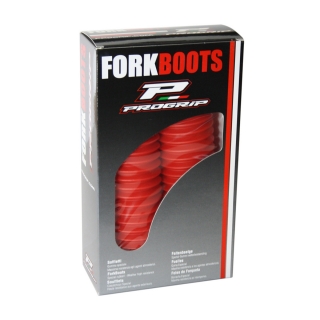 Harmoniky na enduro přední tlumiče Progrip fork boots thermoplastic rubber 2500 červené - pár - 34/37 mm pro tlumiče 40/45 mm 