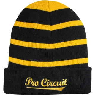 Pletená zimní čepice  PRO CIRCUIT BEANIE STINGER černá/žlutá
