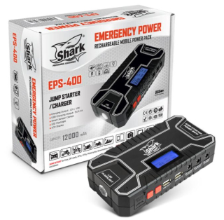 Výkonná multifunkční voděodolná powerbanka SHARK BATTERY JUMP STARTER EPS-400