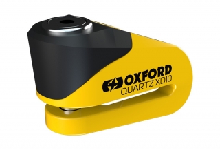 Zámek na kotouč motocyklu OXFORD QUARTZ XD10 žlutý/černý, průměr čepu 10 mm