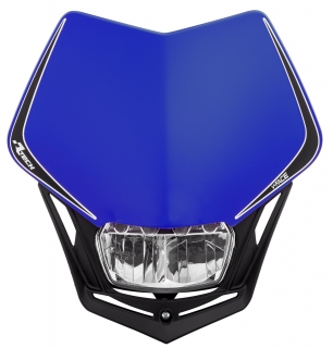 Univerzální LED přední maska RTECH V-FACE FULL LED MODRÁ/ČERNÁ