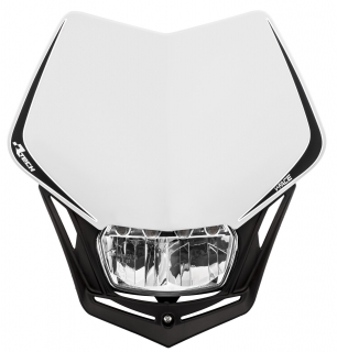 Univerzální LED přední maska RTECH V-FACE FULL LED BÍLÁ/ČERNÁ