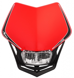 Univerzální LED přední maska RTECH V-FACE FULL LED ČERVENÁ/ČERNÁ