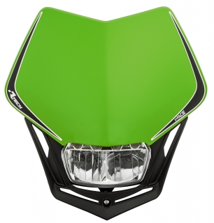 Univerzální LED přední maska RTECH V-FACE FULL LED ZELENÁ/ČERNÁ