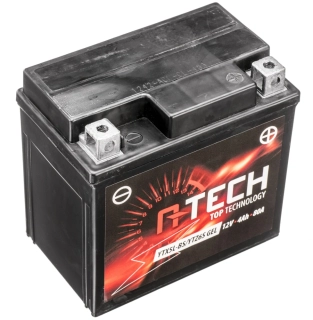 Gelová baterie A-TECH YTX5L-BS/YTZ6S GEL, 12V, 4Ah, 80A, bezúdržbová GEL technologie, rozměr 113x70x105