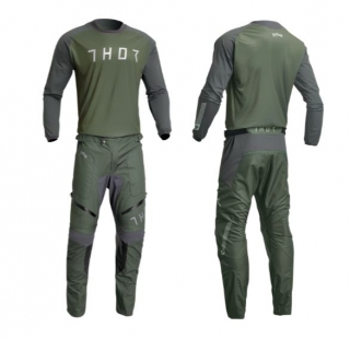 Motokrosový - enduro komplet THOR TERRAIN army zelená/šedá