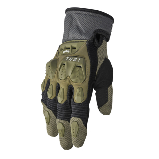 Enduro - motokrosové rukavice THOR TERRAIN army zelená/charcoal - pár 