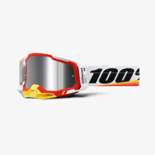 a Motokrosové brýle 100% RACECRAFT 2 ARSHAM RED se stříbrným flash zrcadlovým objektivem + čirý + trhačky  