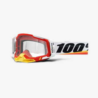 A Motokrosové brýle 100% RACECRAFT 2 ARSHAM RED  s čirým objektivem + trhačky  