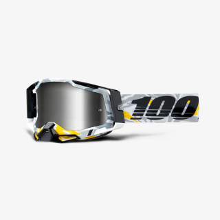 A Motokrosové brýle 100% RACECRAFT 2 KORB se stříbrným zrcadlovým objektivem + čirý + trhačky  