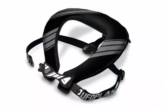 A Ergonomicky tvarovaný dětský chránič krku - chránič krku (chránič krční páteře) s popruhy UFO BULLDOG NECK SUPPORT barva šedá/černá, jednotná velikost  