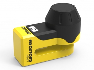 Zámek kotoučové brzdy OXFORD MINI T, průměr čepu 5,5 mm, žlutá/černá