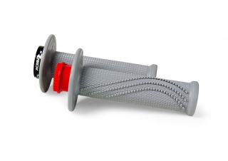 Motocyklové MX gripy RTECH R20 WAWE s lock-on systémem, šedé, pár