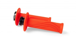 Motocyklové MX gripy RTECH R20 WAWE s lock-on systémem, neon oranžové, pár