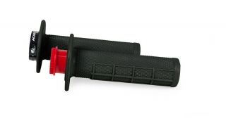 Motocyklové MX gripy RTECH R20 WAWE Half Waffle s lock-on systémem pro moto BETA RR 125-530, černé, pár