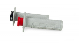 Motocyklové MX gripy RTECH R20 WAWE Half Waffle s lock-on systémem pro moto BETA RR 125-530, šedé, pár