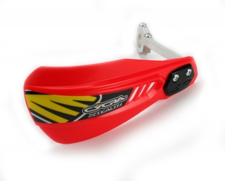 Chrániče páček / kryty páček s hliníkovým držákem CYCRA STEALTH HANDSHIELDS COMPLETE červené - pár 