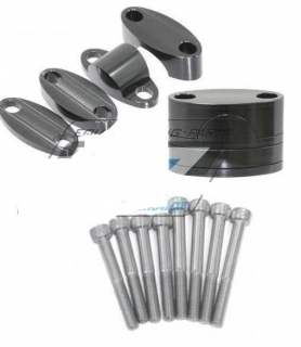 Sada na zvýšení řidítek MTZ (průměr 28,6mm) včetně šroubů (barva černá)