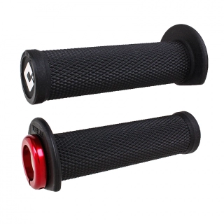 Gripy s lock-on grip systémem pro ATV/PWC ODI GRIPS RUFFIAN barva černá/červená, délka 12,5 cm (5") 
