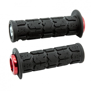 Gripy s lock-on grip systémem pro ATV/PWC ODI GRIPS ROGUE barva černá/červená, délka 12,5 cm (5") 