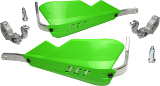 Sada motocyklových krytů páček dual-sport / enduro / trial BARKBUSTERS HANDGUARDS JET zelené, pár, prohnutý držák