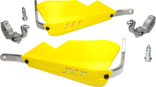 Sada motocyklových krytů páček dual-sport / enduro / trial BARKBUSTERS HANDGUARDS JET žluté, pár, prohnutý držák
