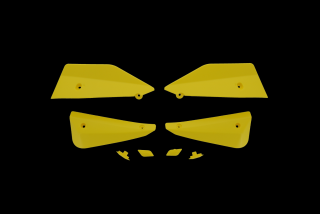 Přídavné deflektory k motocyklovým krytům páček BARKBUSTERS SABRE - SABRE DEFLECTOR PLUG SET barva žlutá