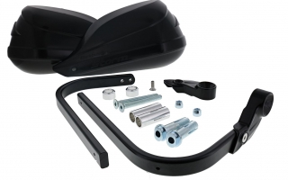 Sada motocyklových krytů páček s výztuhou BARKBUSTERS HANDGUARDS STORM SINGLE POINT BAR END MOUNT černé, pár, pro montáž do dutých řídítek